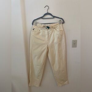 LAUREN RALPH LAUREN CLASSIC BUTTER YELLOW COTTON PANTS JEANS VINTAGE 90S